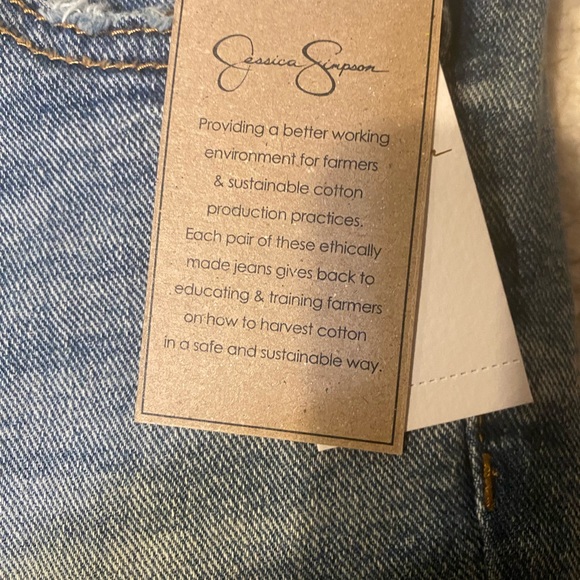 NWT Jessica Simpson Straight Leg Jeans. 5pkt. Raw Hem. Spotlight High Rise Slim - Picture 7 of 10